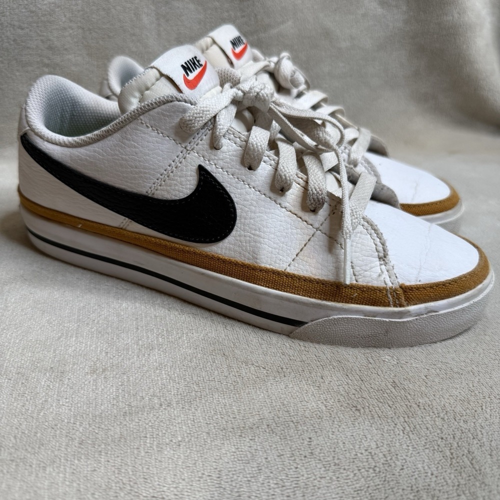 Nike Court Legacy Next Nature DH3161-100 White Black Brown‎ Leather Sneaker 6.5